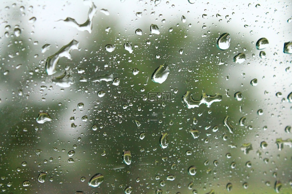 降,雨,玻璃