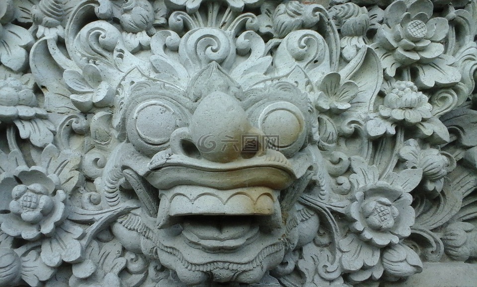 巴厘岛,寺,雕刻