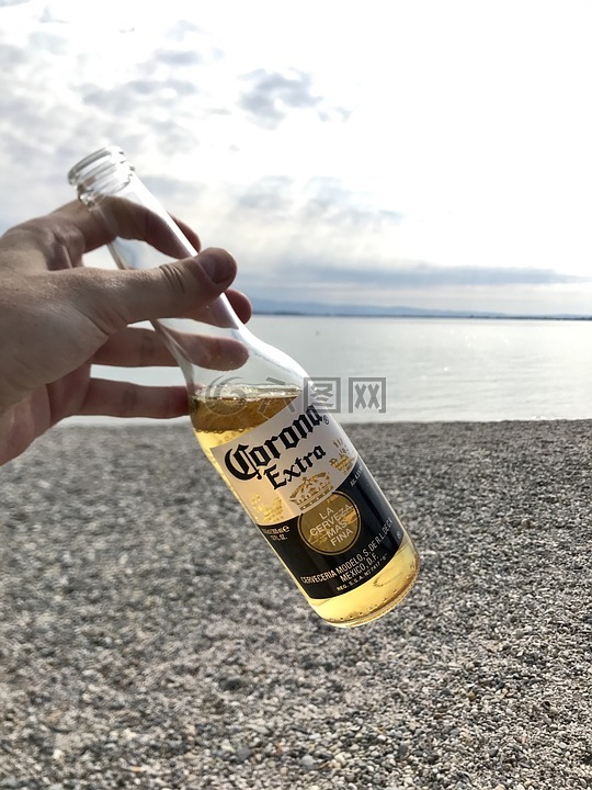啤酒,晕额外,海滩