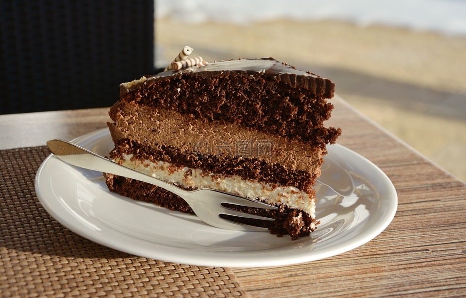 蛋糕,巧克力蛋糕,咖啡厅