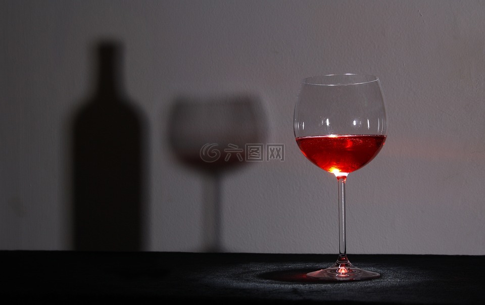 玻璃,酒,影子