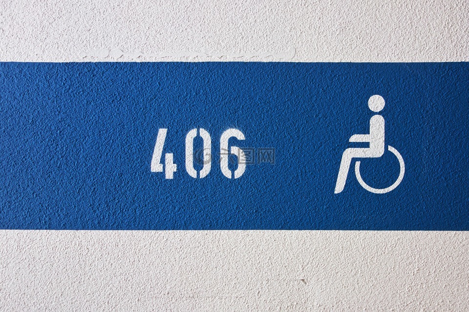 残疾人停车位,停车场,残疾