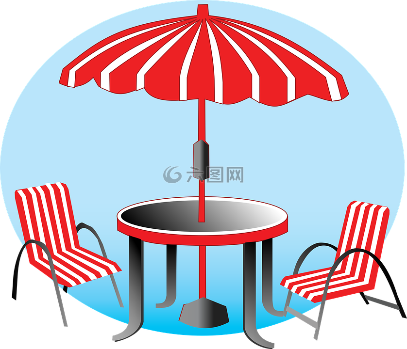 海滩,伞,椅子