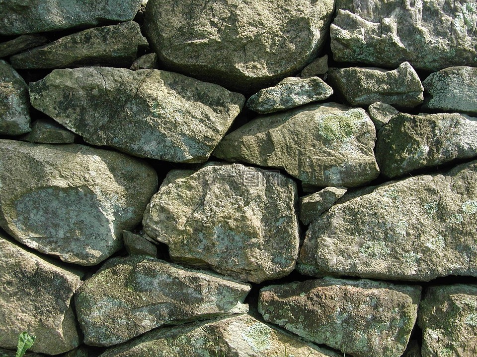 石头墙,岩,石头
