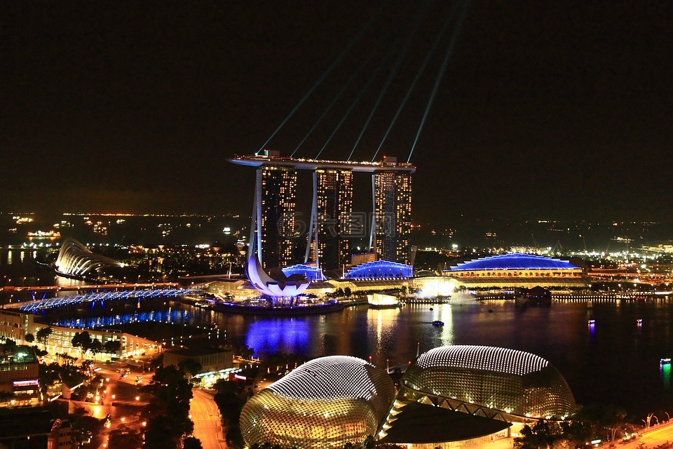 滨海湾金沙酒店,新加坡,夜景