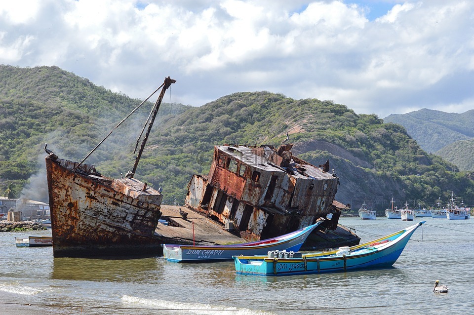 老船,小船,海