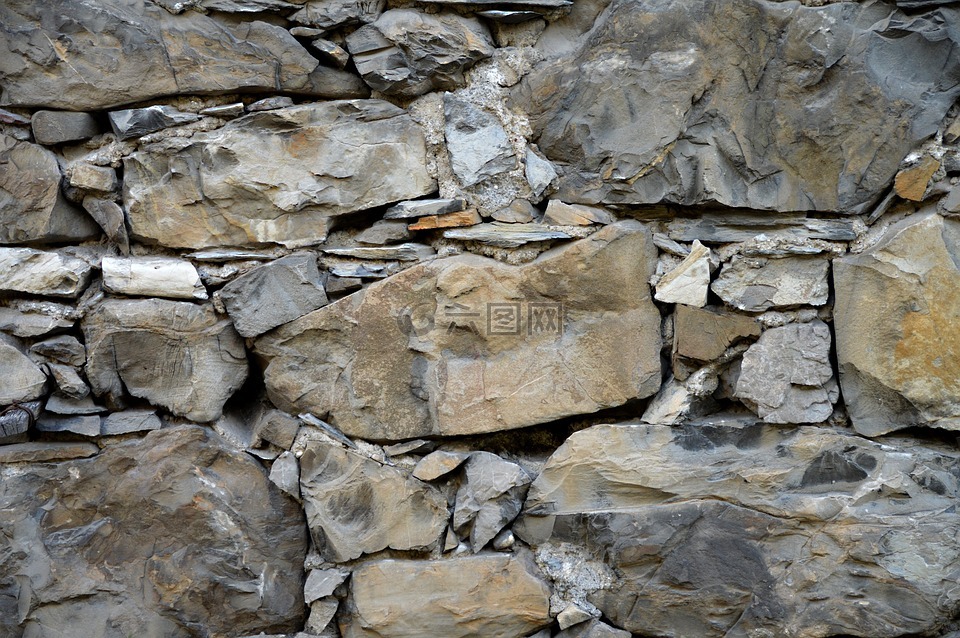 天然的石头墙,纹理,石头