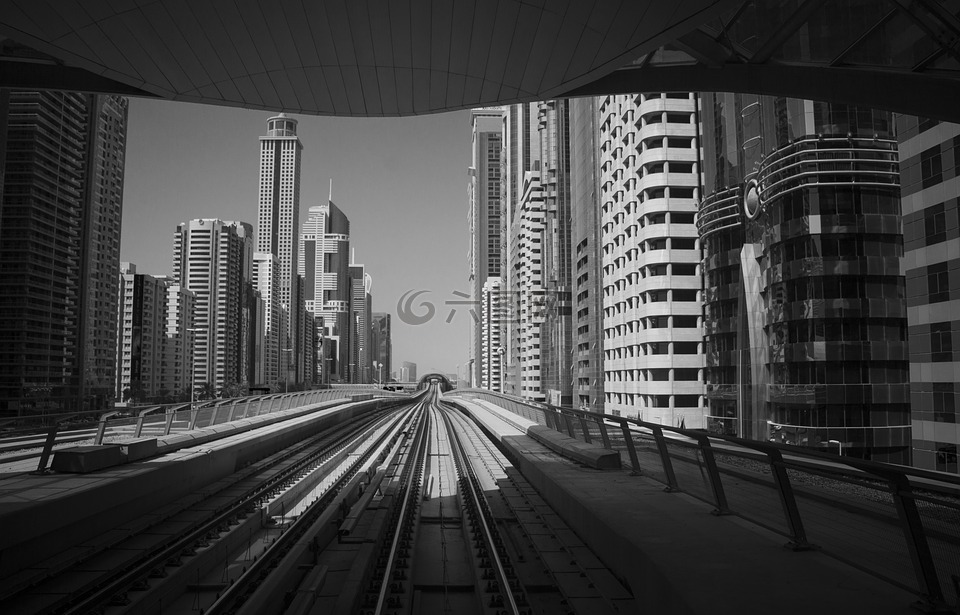 迪拜,景观,地铁