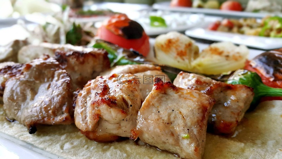 烤肉串,食品,土耳其的美食