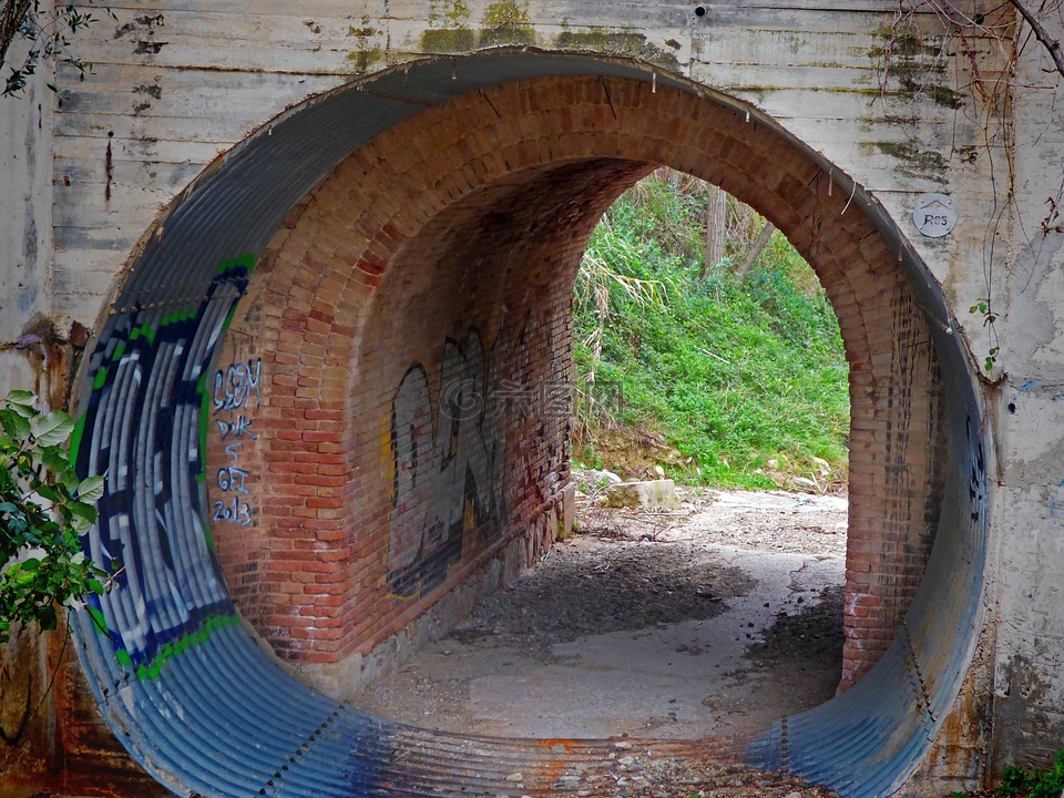 隧道,排水,弧