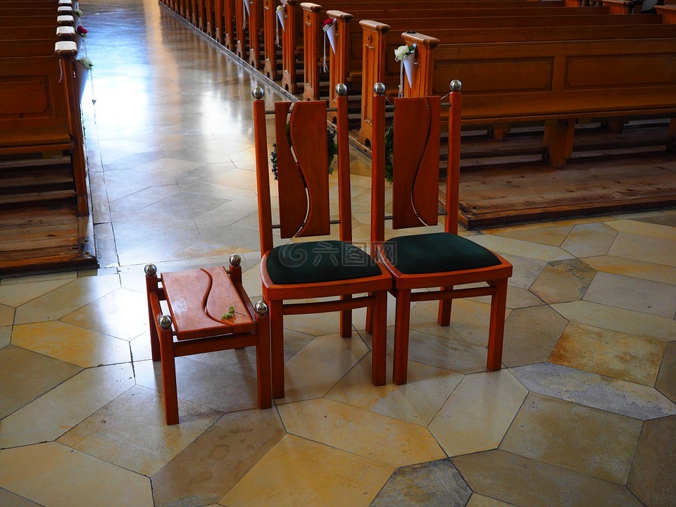 教会,婚礼椅子,椅子