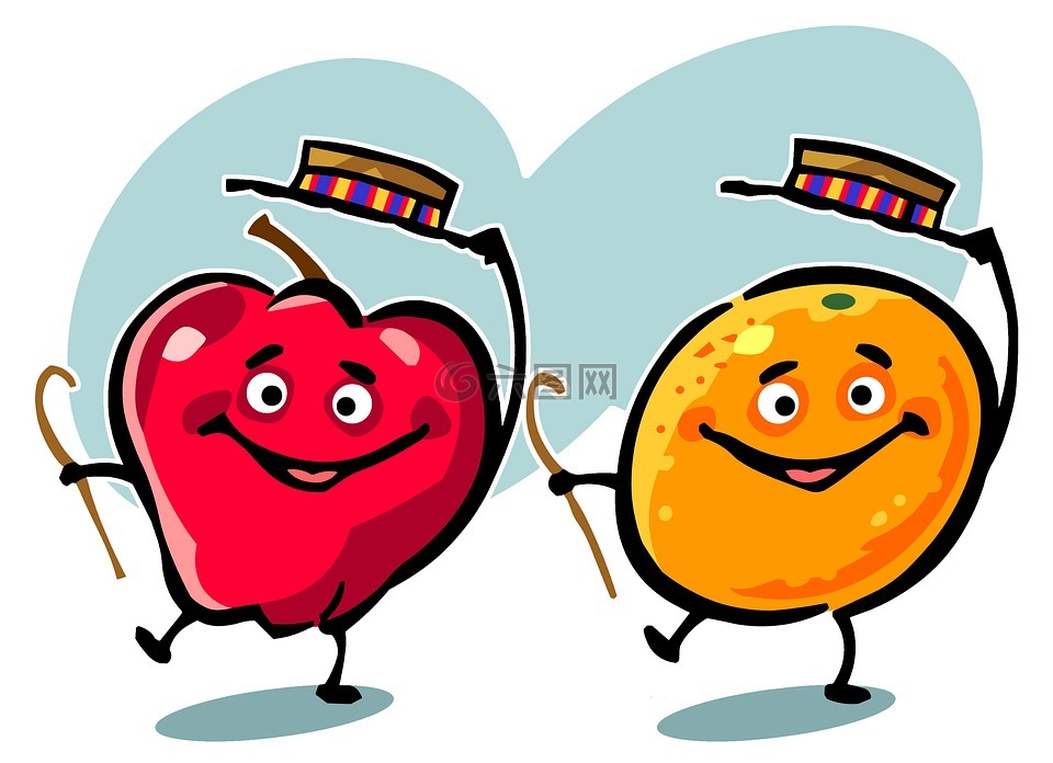 跳舞水果,苹果,有机