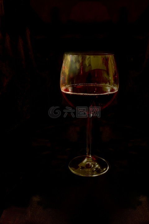 酒,酒杯,红葡萄酒