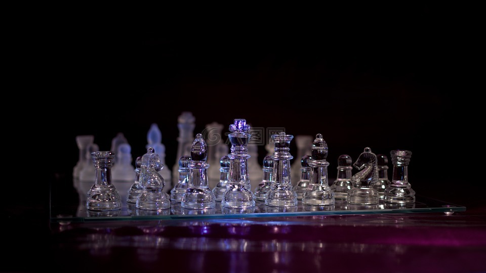 象棋,玻璃,棋盘上的棋子