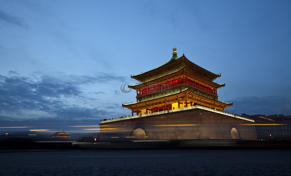 中国 西安 钟楼高清图库素材免费下载 图片编号 六图网