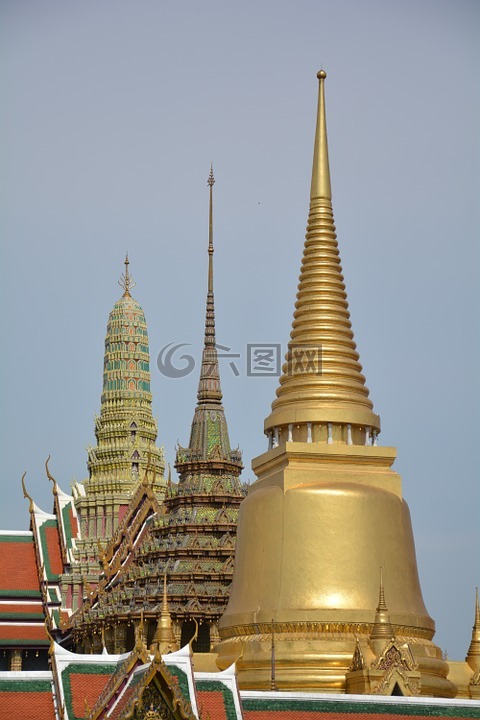 宫,玉佛寺的,泰国