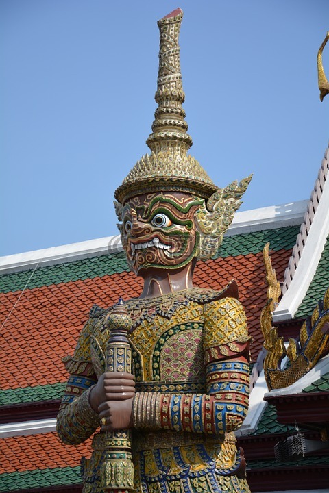 玉佛寺的,巨人,雕像