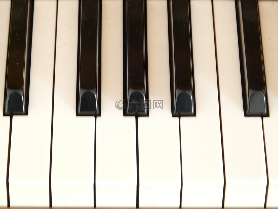 钢琴键,钢琴键盘,钢琴