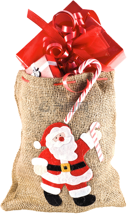 孤立,圣诞包装袋,礼物
