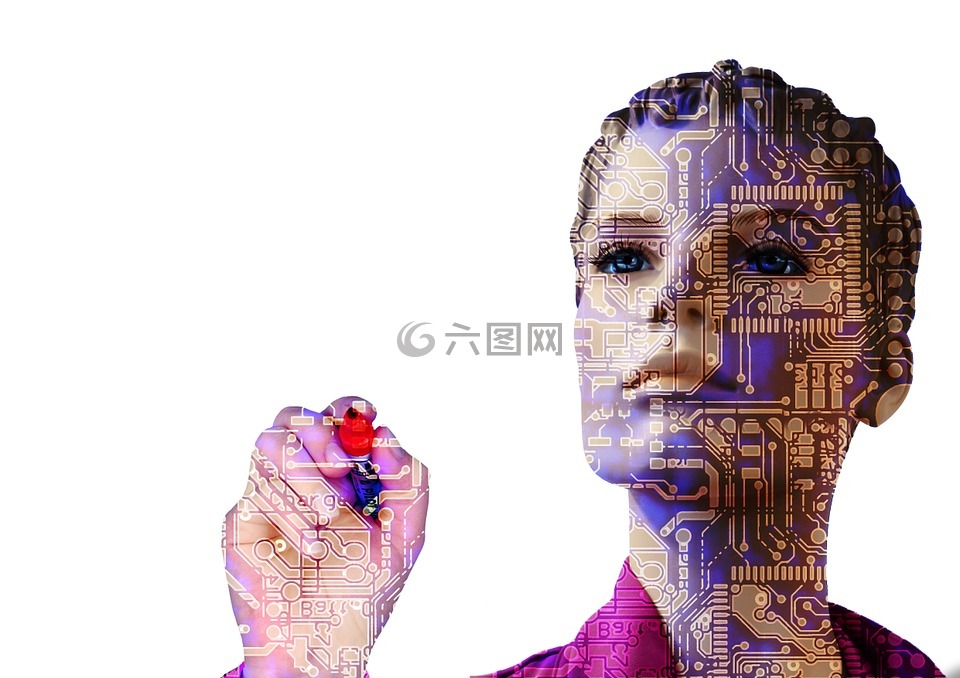 机器人,人工智能,女子