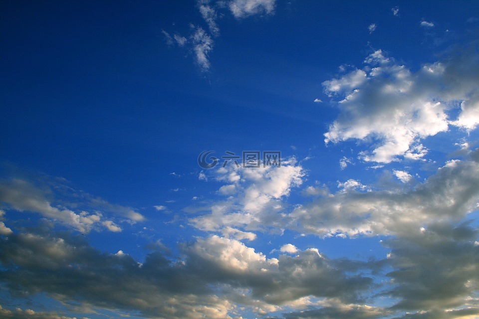 蓝天白云,天空,蓝色
