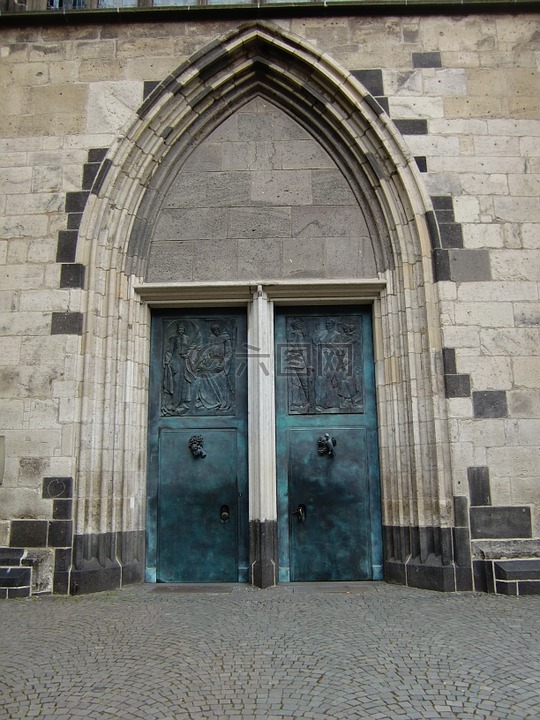 教会门户,拱门,铜门