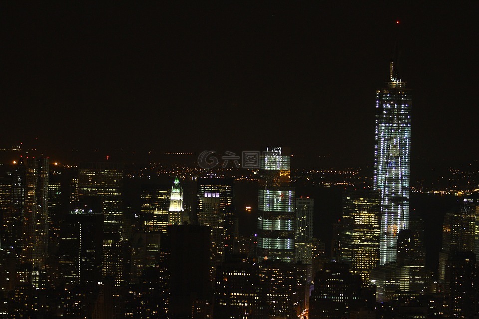 纽约,夜景,曼哈顿