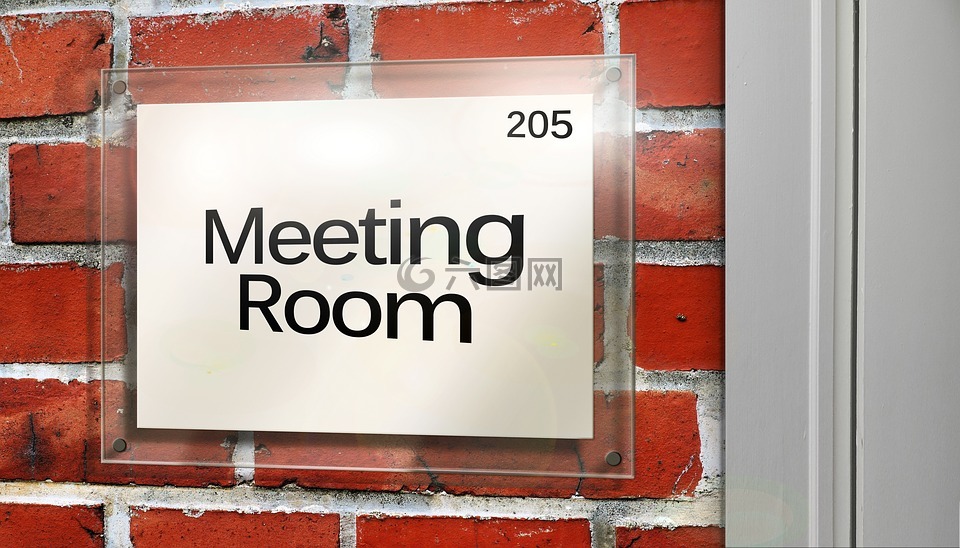 会议,空间,门标志