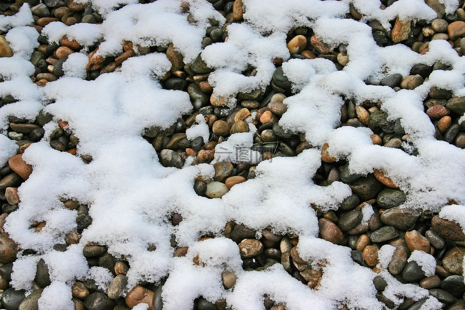 巖,雪,白