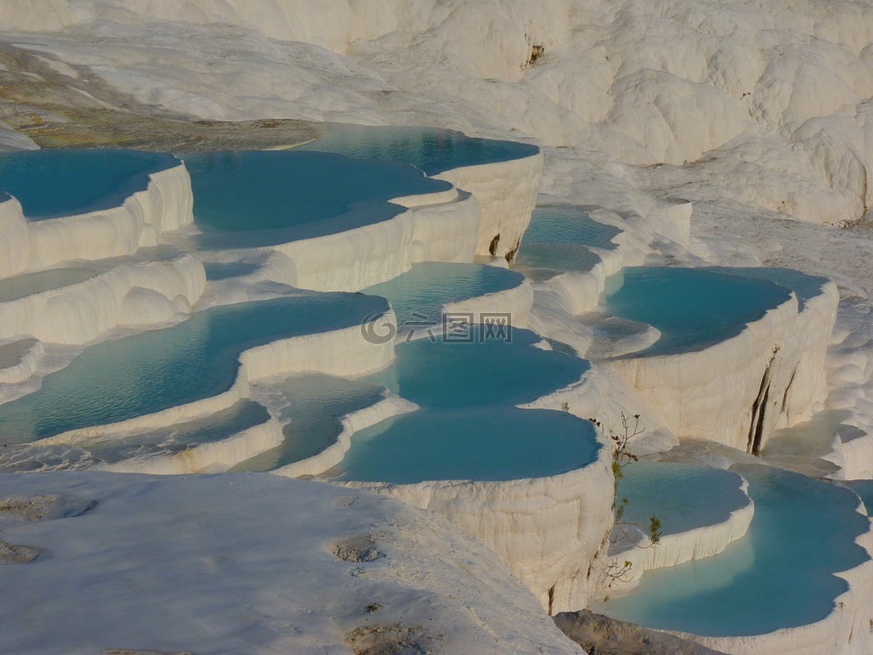 pamukkale,石灰烧结矿阳台,sinterterrasse