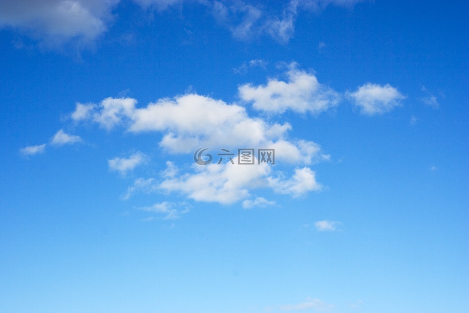 天空,蓝色,云