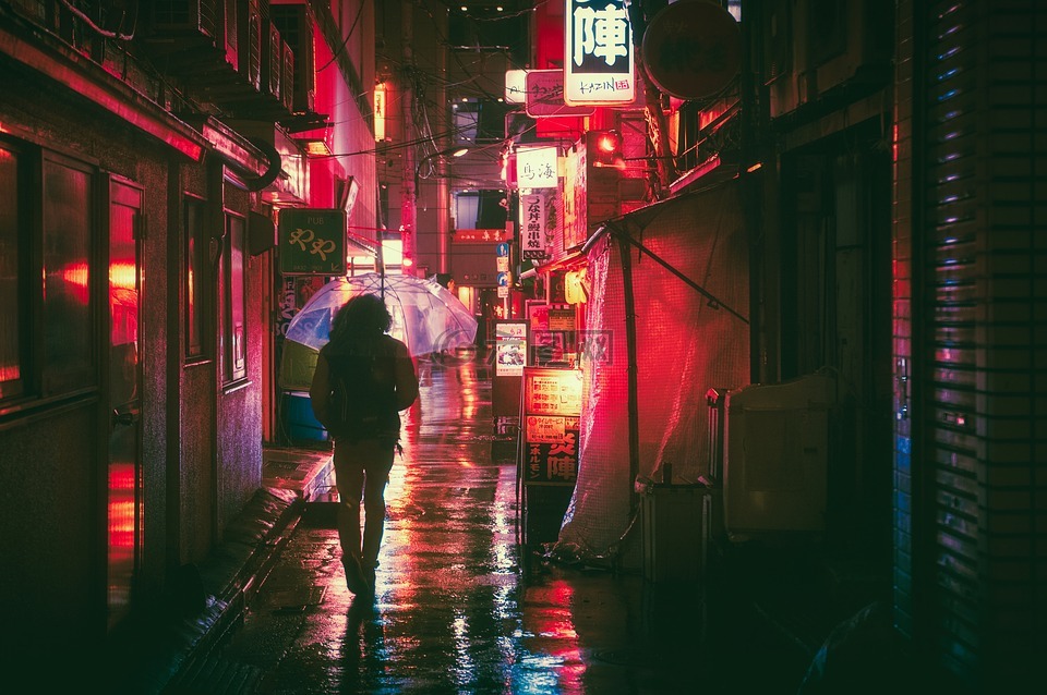 日本,大阪,夜