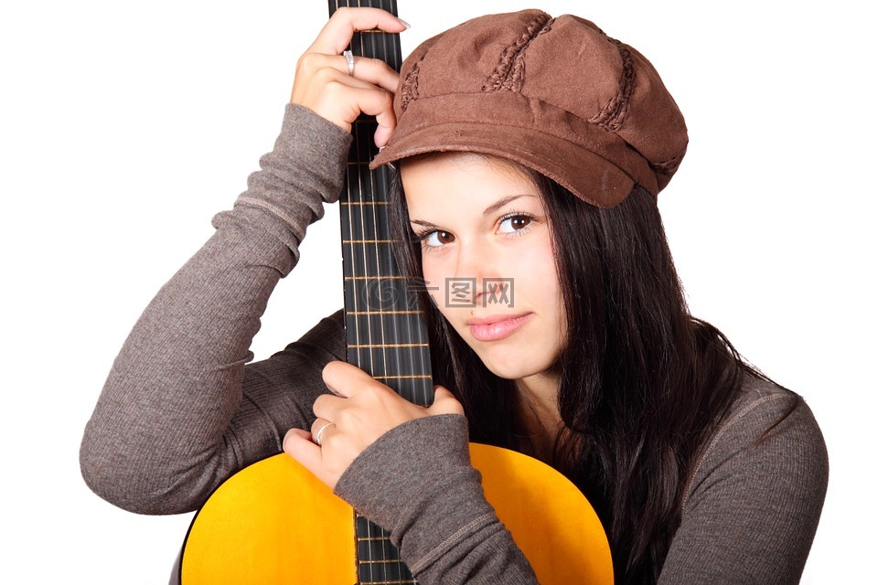 木吉他,可爱,女性