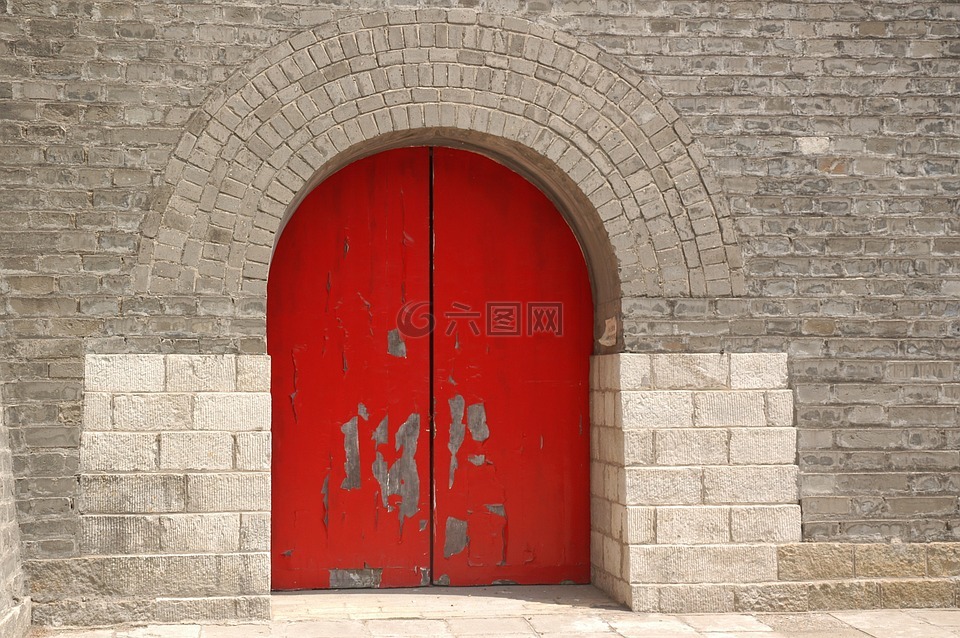 中国,红门,门