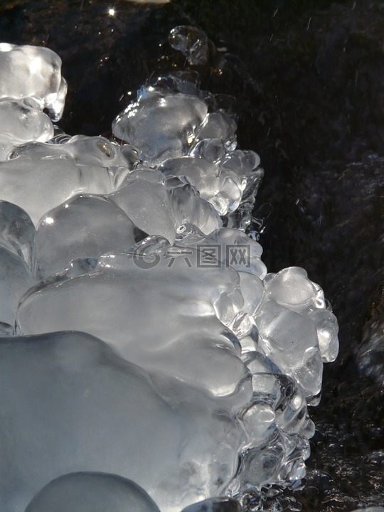 块的冰,水,eiskristalle