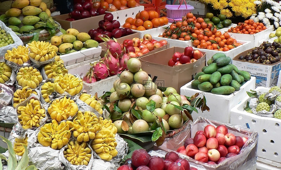 越南,市场,葡萄柚