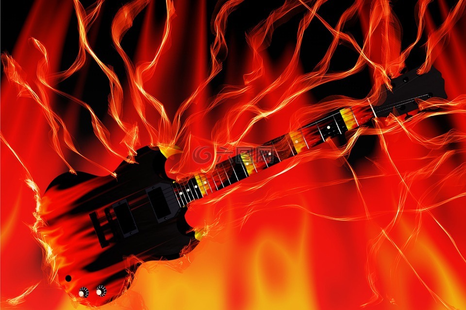 吉他,火,火焰