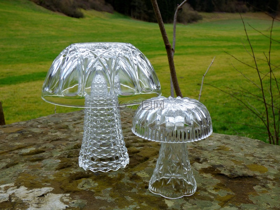 蘑菇,玻璃蘑菇,装饰