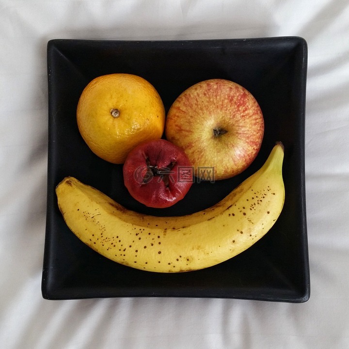 微笑,水果,板