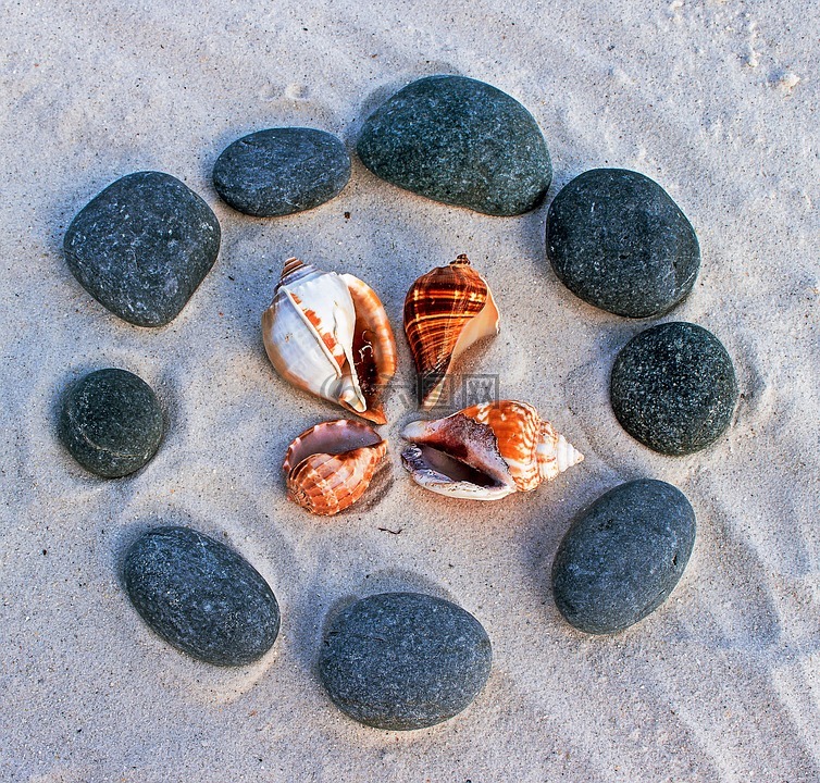 海石,扁石头,海滩