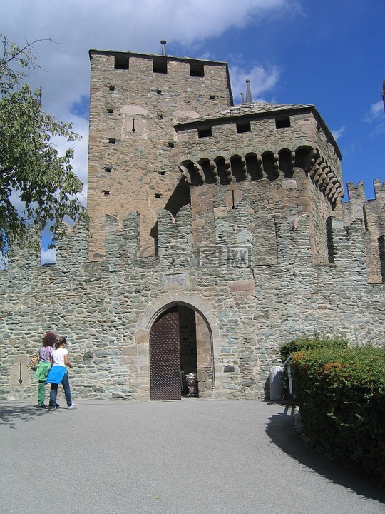 城堡,瓦莱达奥斯塔,视图