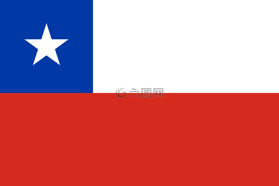 智利,蓝色,红色