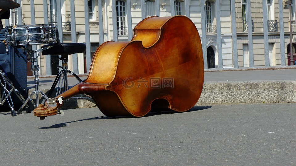 乐器,低音提琴,道路