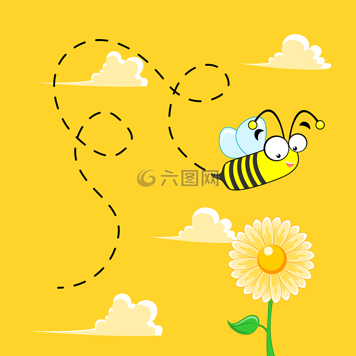 花,蜜蜂,吉祥物