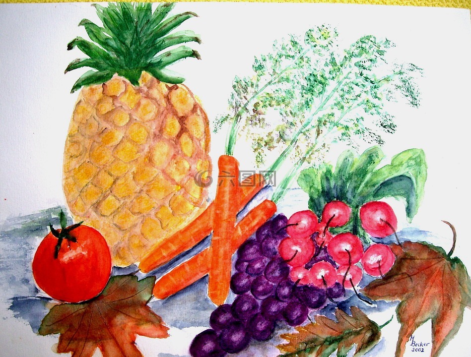 蔬菜,水果,绘画