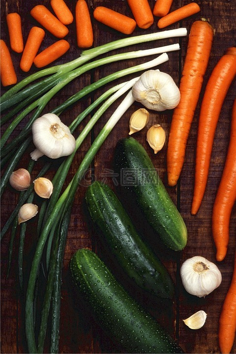 蔬菜,黄瓜,胡萝卜