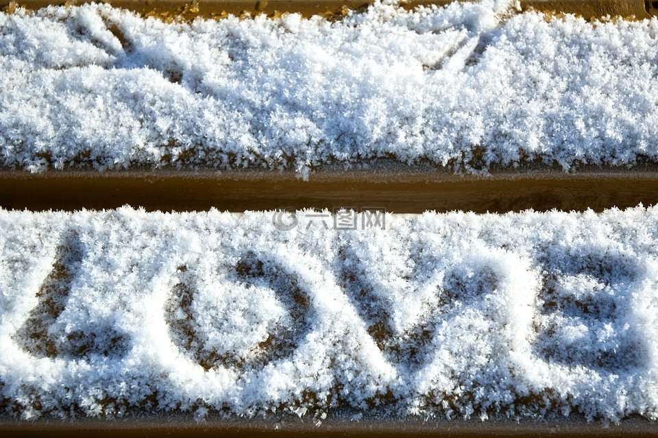 爱,心,雪