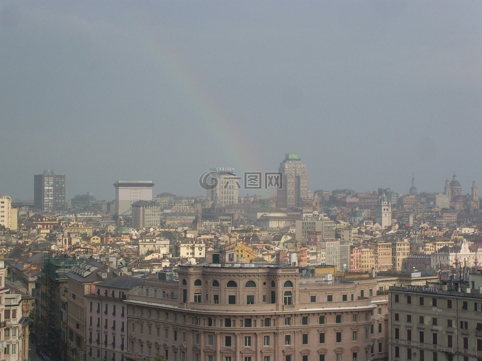 热那亚,彩虹,景观