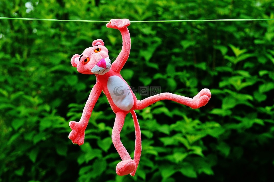 挂,毛绒玩具,粉红豹