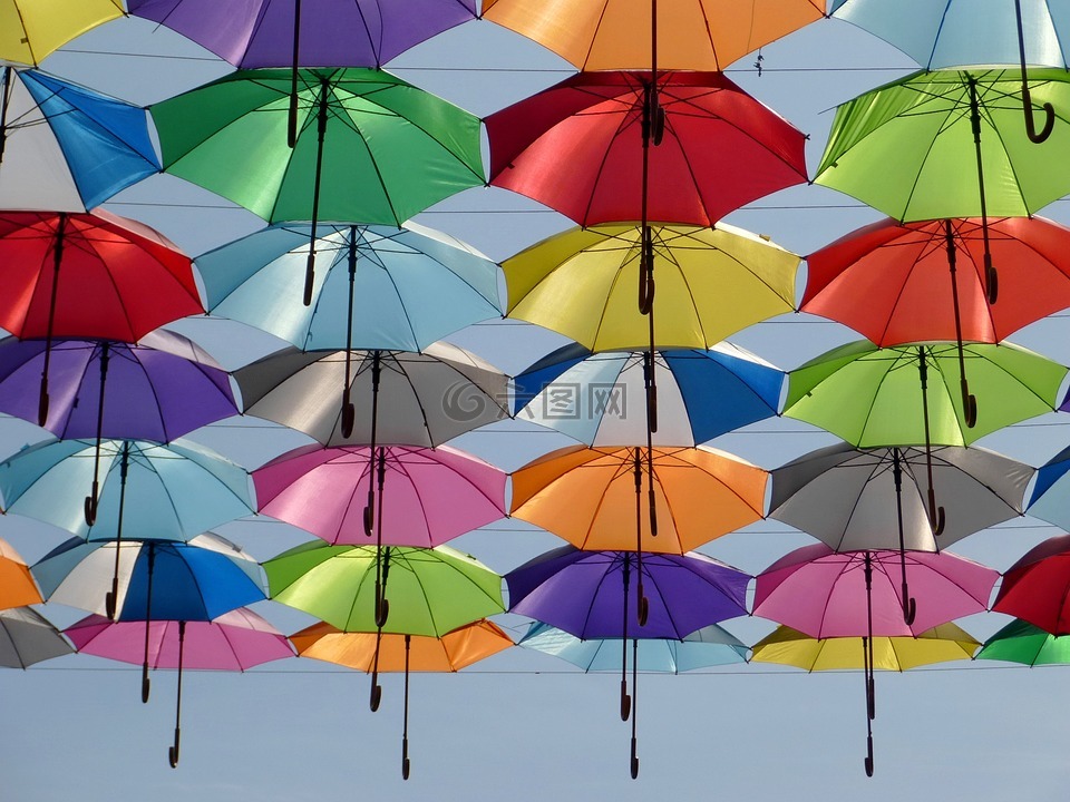 伞,颜色,红色